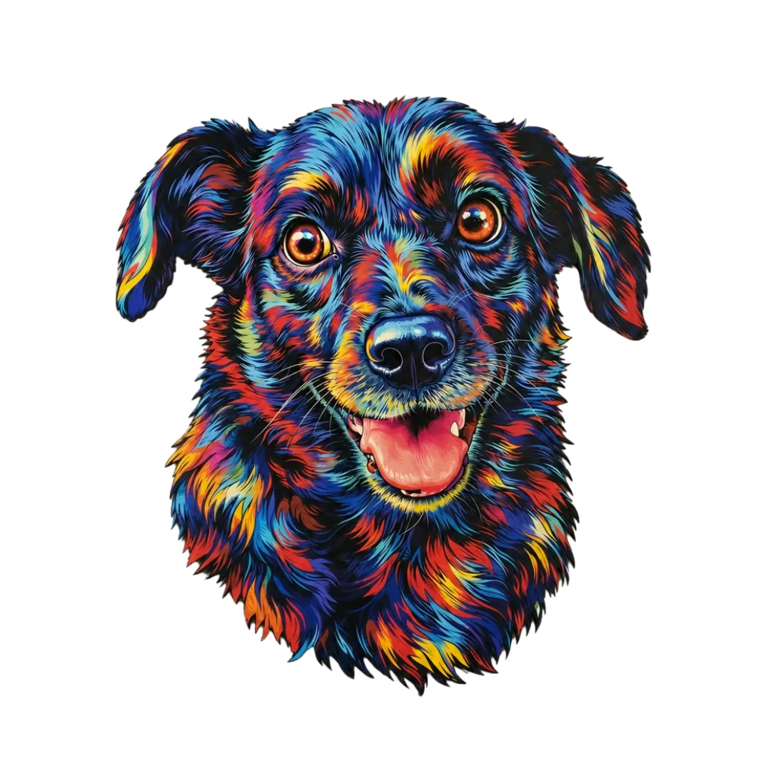 Quadro do Seu Pet no Contorno Colorido - MDF ou Acrílico, com ou sem Moldura 3