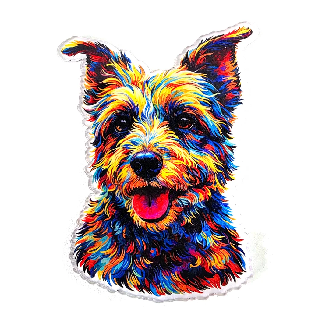 Ímã de Geladeira Contorno Pet Colorido - Acrílico com a Arte do Seu Pet 1
