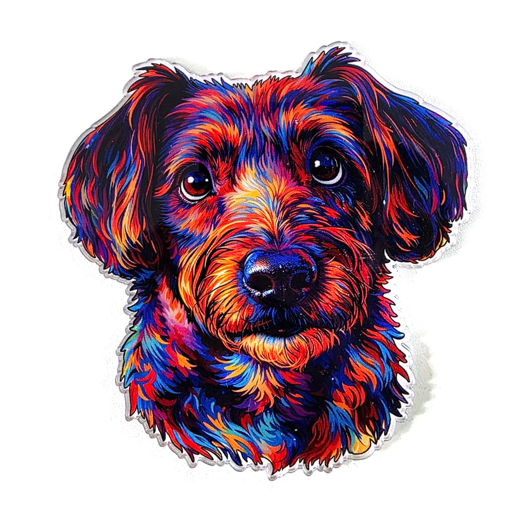 Ímã de Geladeira Contorno Pet Colorido - Acrílico com a Arte do Seu Pet 3