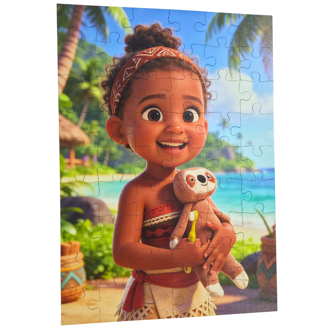 Dia das Crianças com Foto - A Criança Vira Personagem - Quebra-Cabeça de Madeira 3D Personalizado 3