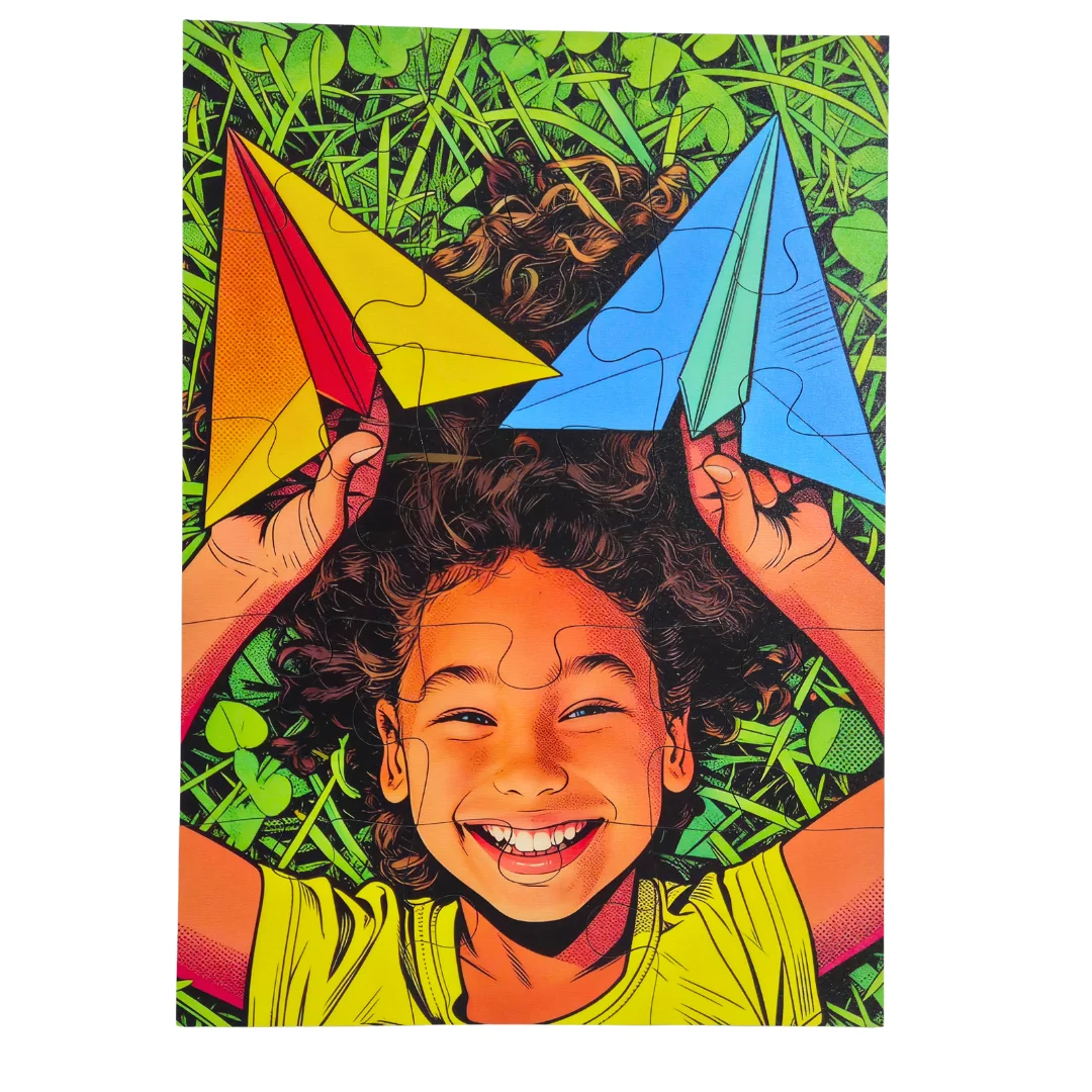 Dia das Crianças com Foto - A Criança Vira Personagem - Quebra-Cabeça de Madeira 3D Personalizado 2